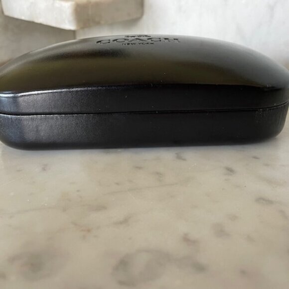COACH Black Eyeglass Hard Clamshell Case Hinged with Cleaning Cloth - Picture 7 of 12